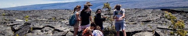 Campers collect lava flow data in Hawaii